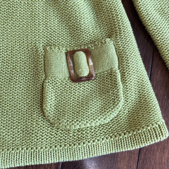 Matilda Jane Secret Fields Flutterby Sweater Chartreuse Girls 4 Buttons NWOT - Picture 5 of 6